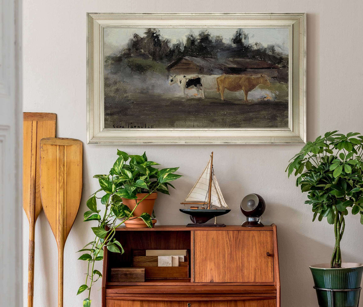 Cows In Turf Smoke Study by Eero Jarnefelt