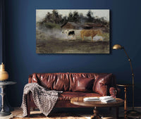 Cows In Turf Smoke Study by Eero Jarnefelt