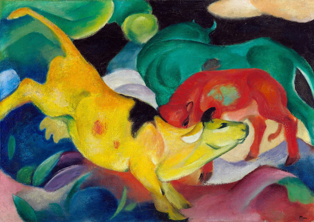 Cows Red Green Yellow by Franz Marc