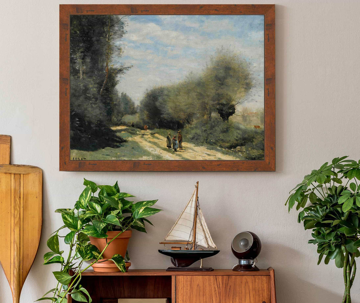 Crecy En Brie Route Dans La Campagne by Jean Baptiste Camille Corot