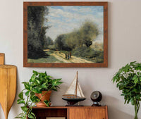 Crecy En Brie Route Dans La Campagne by Jean Baptiste Camille Corot