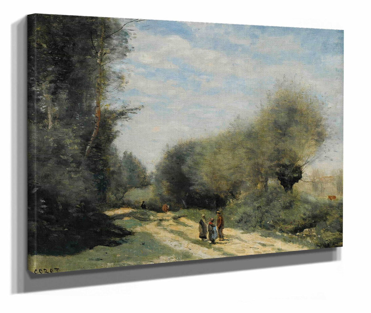 Crecy En Brie Route Dans La Campagne by Jean Baptiste Camille Corot