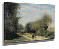 Crecy En Brie Route Dans La Campagne by Jean Baptiste Camille Corot