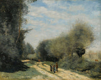 Crecy En Brie Route Dans La Campagne by Jean Baptiste Camille Corot