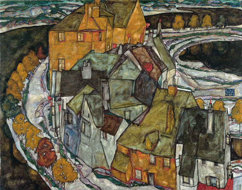 Crescent Of Houses Ii by Egon Schiele