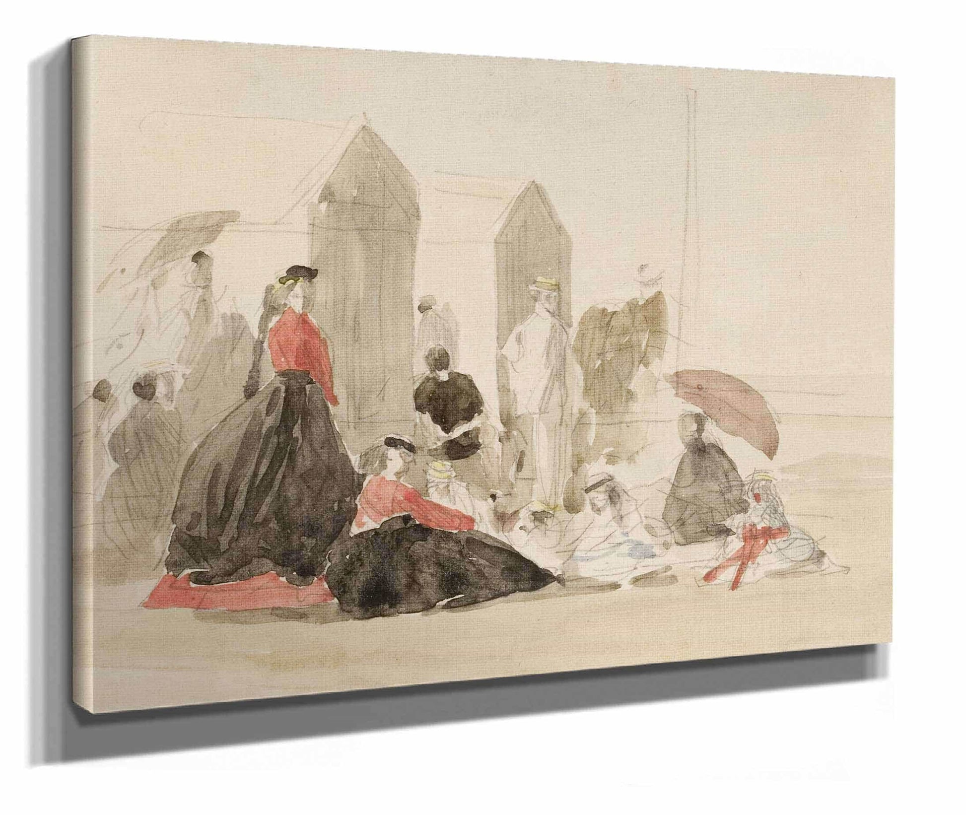 Crinolines And Cabins by Eugene Boudin