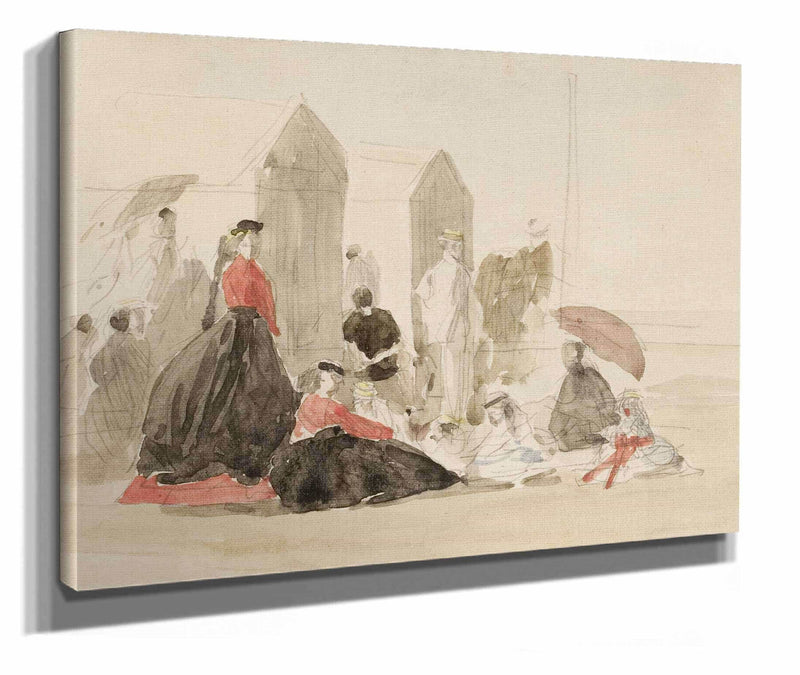 Crinolines And Cabins by Eugene Boudin