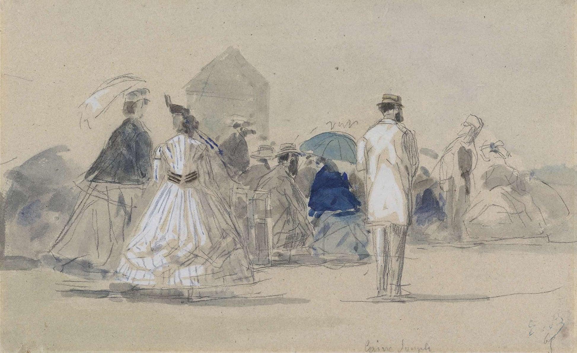 Crinolines On The Beach by Eugene Boudin
