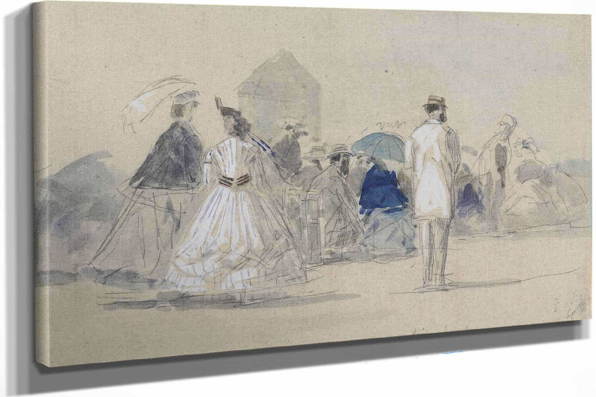 Crinolines On The Beach by Eugene Boudin