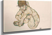 Crouching Nude Girl by Egon Schiele