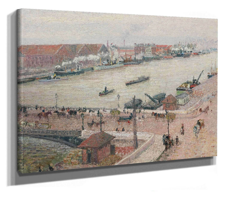 Crue De La Seine Pont Boieldieu Rouen by Camille Pissarro