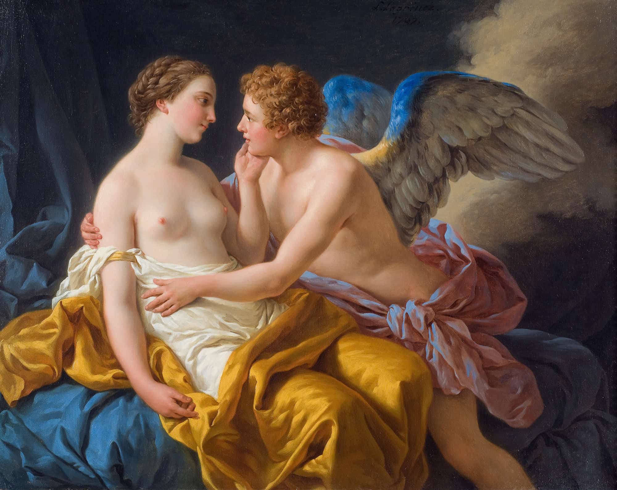 Cupid And Psyche by Louis Jean Francois Lagrenee