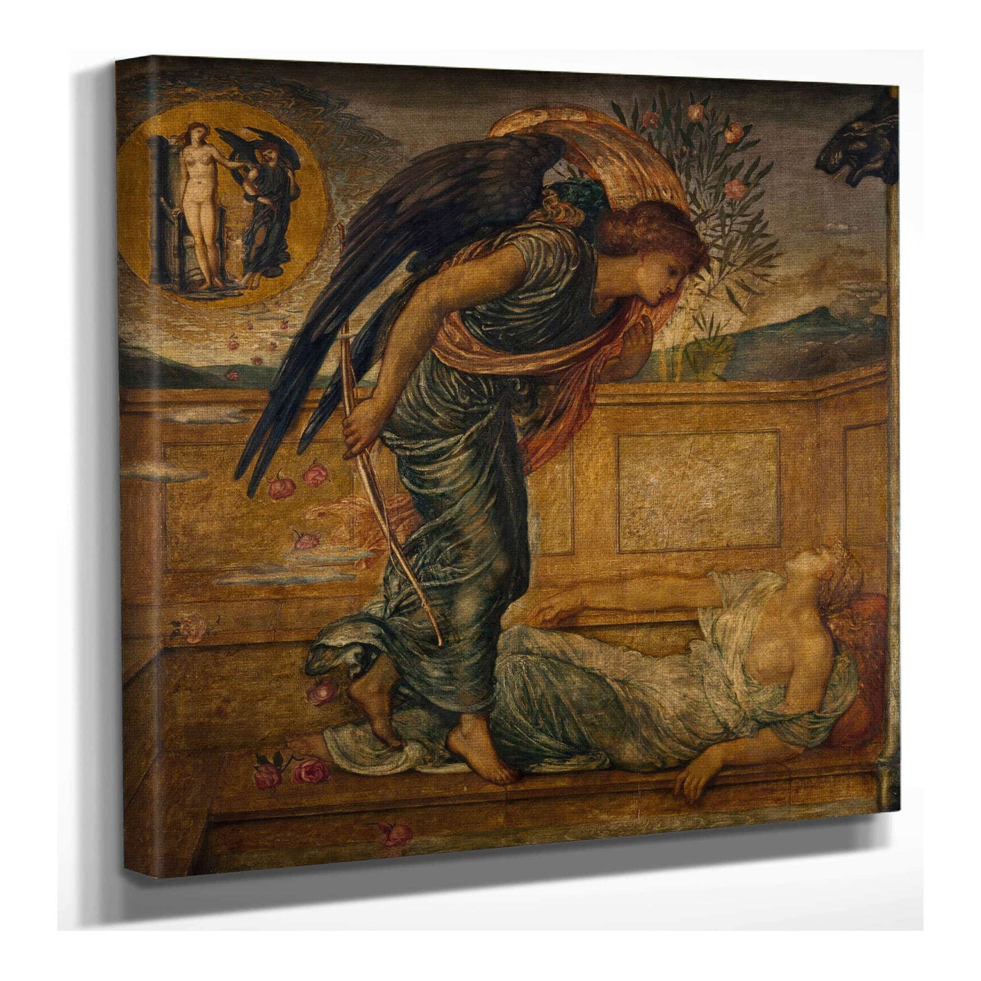 Cupid Finding Psyche Asleep By A Fountain by Sir Edward Coley Burne Jones