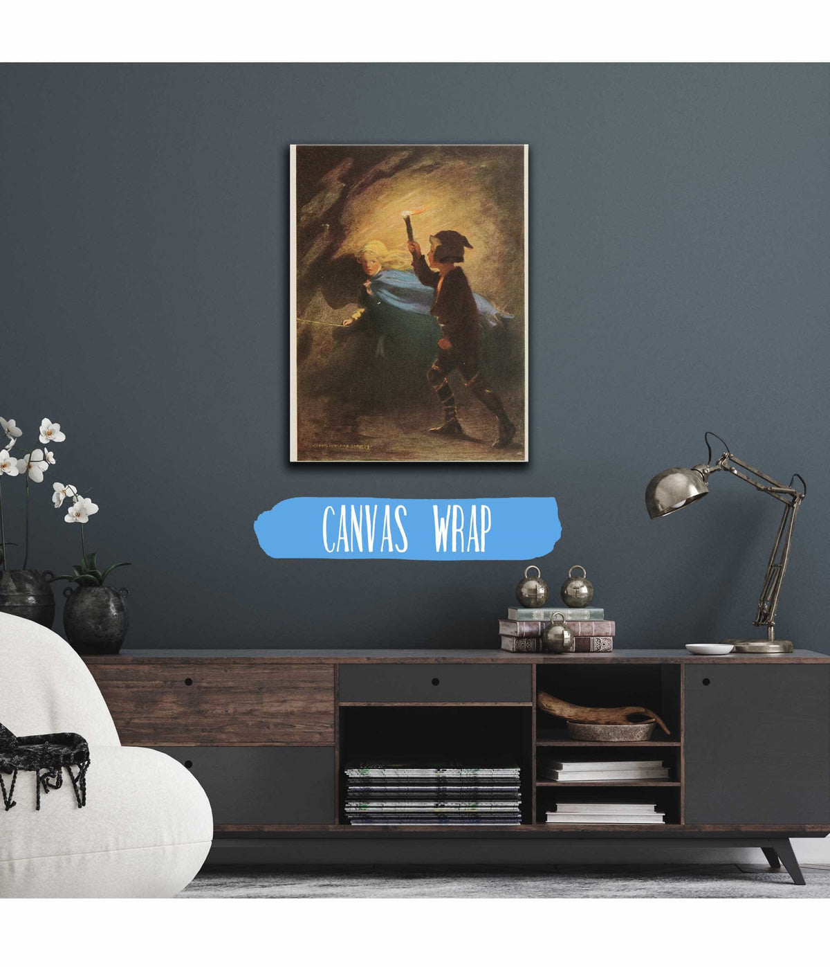 Curdie Went On After Her Flashing His Torch About by Jessie Willcox Smith