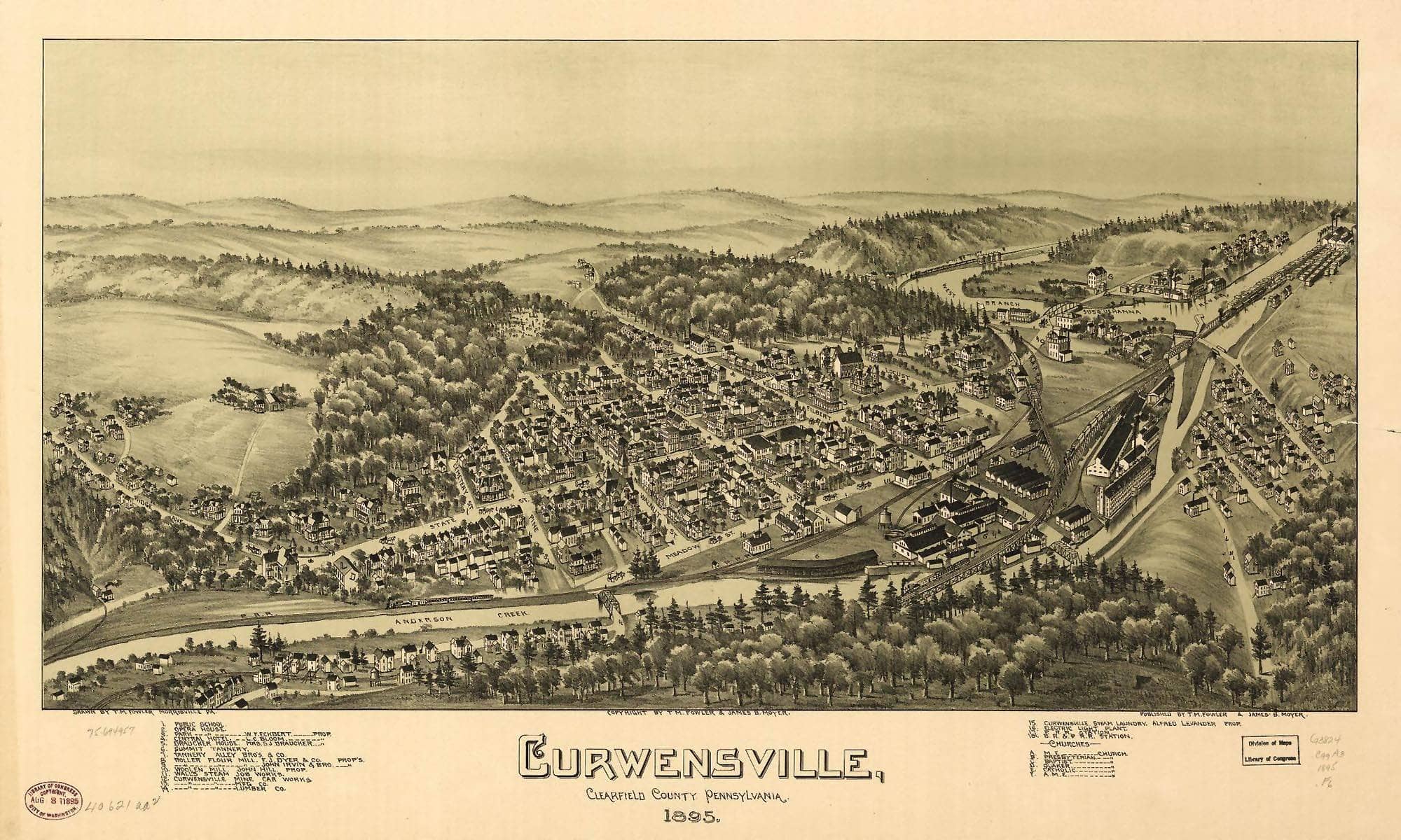 Curwensville Clearfield County Pennsylvania 1895  State Of Pennsylvania