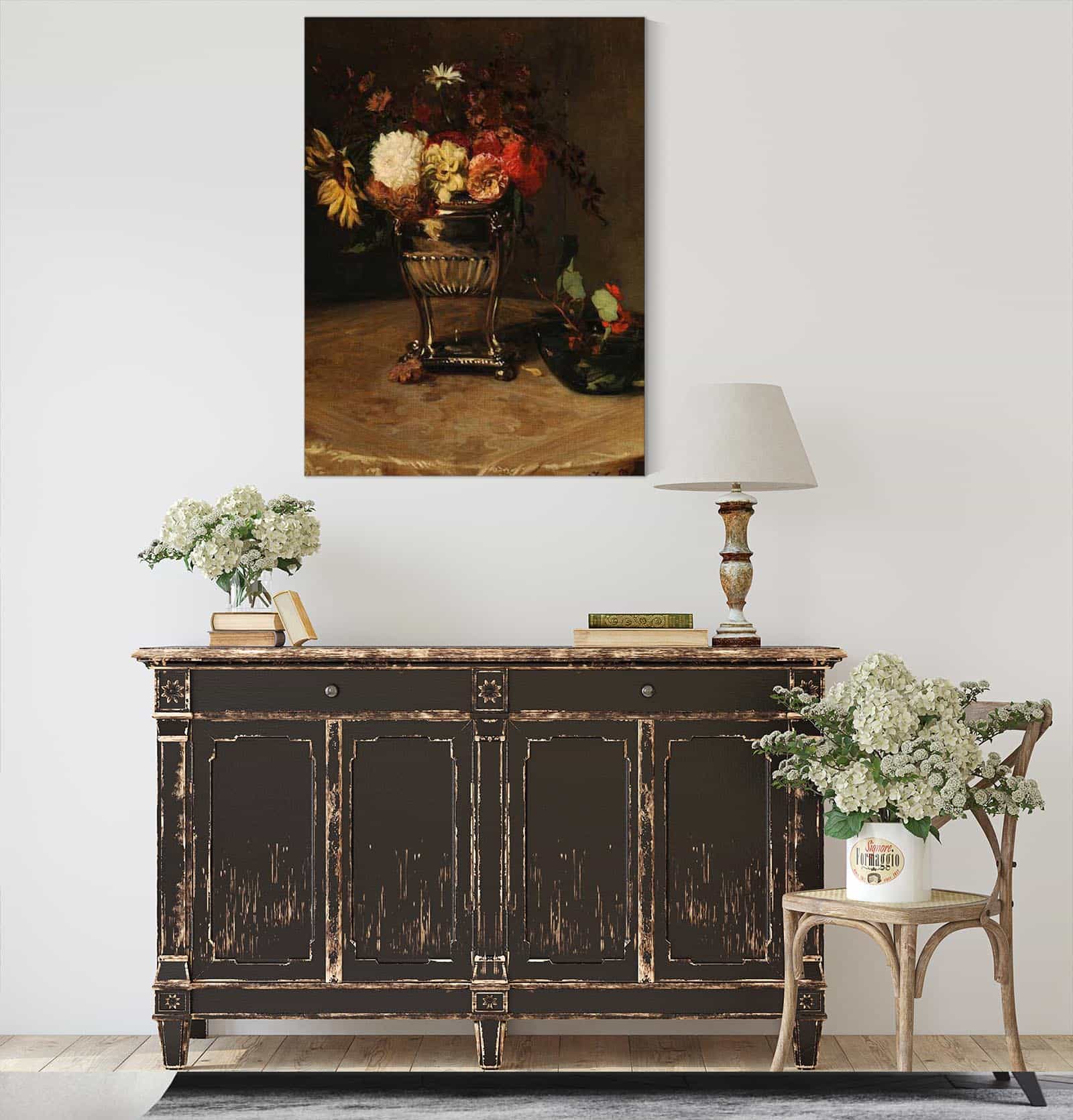 Dahlias Et Capucines A Lurne Dargent Before by Jacques Emile Blanche