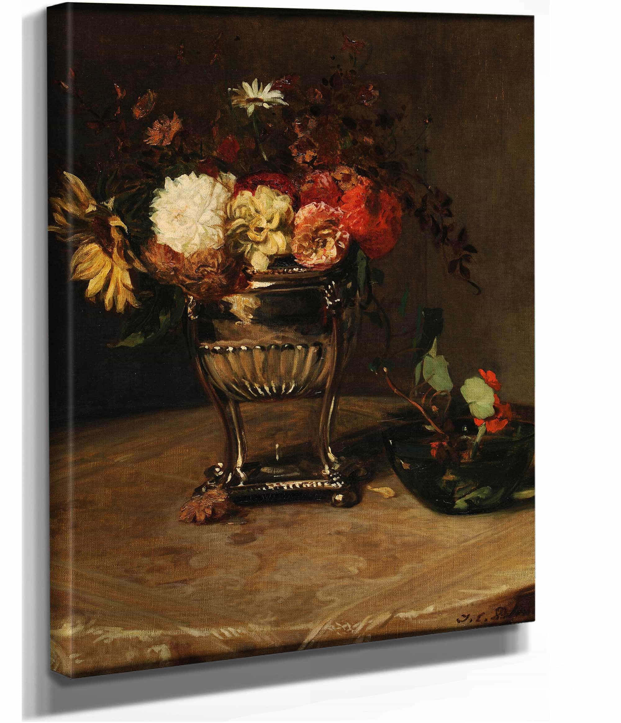 Dahlias Et Capucines A Lurne Dargent Before by Jacques Emile Blanche