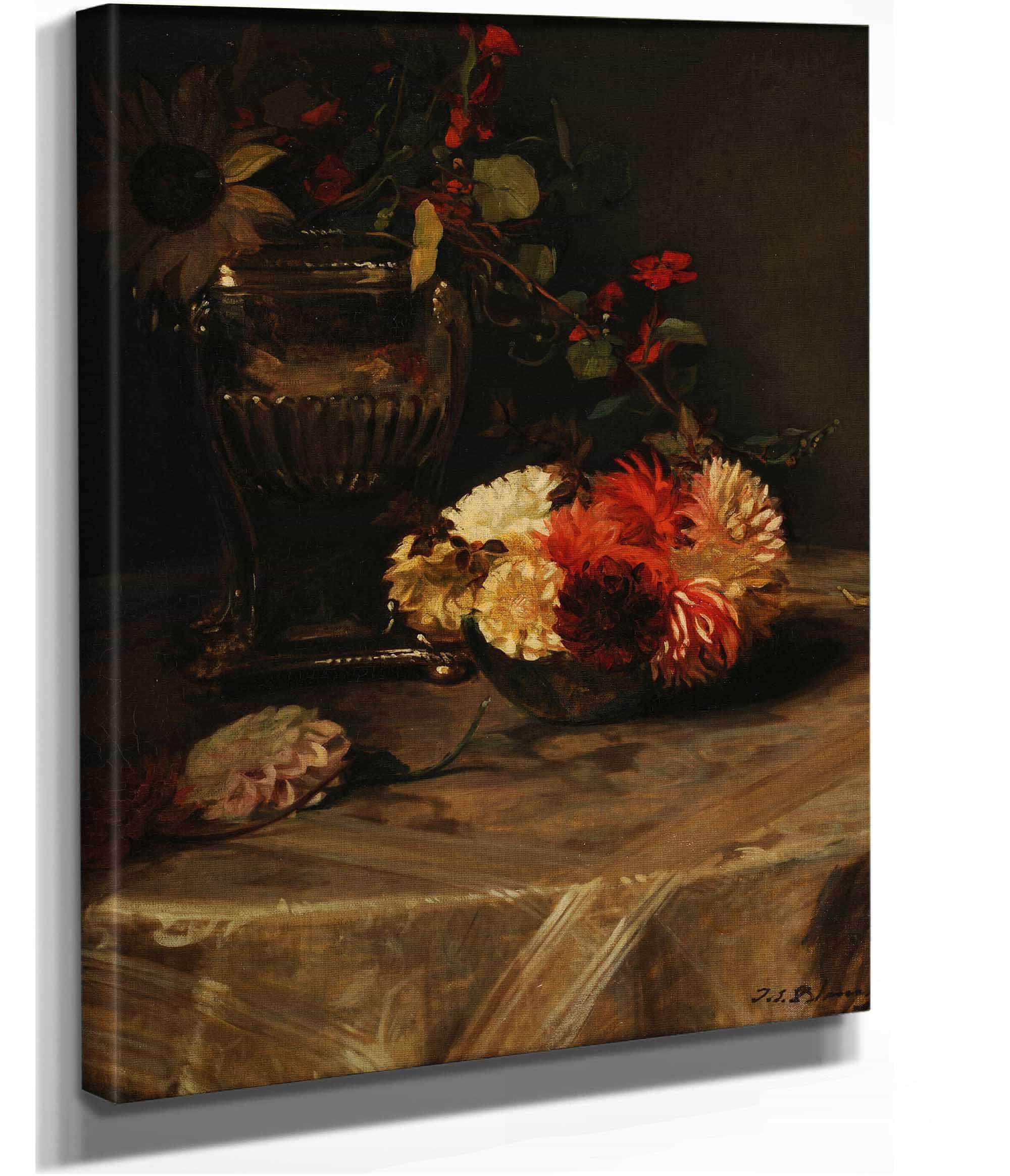 Dahlias Et Capucines A Lurne Dargent by Jacques Emile Blanche