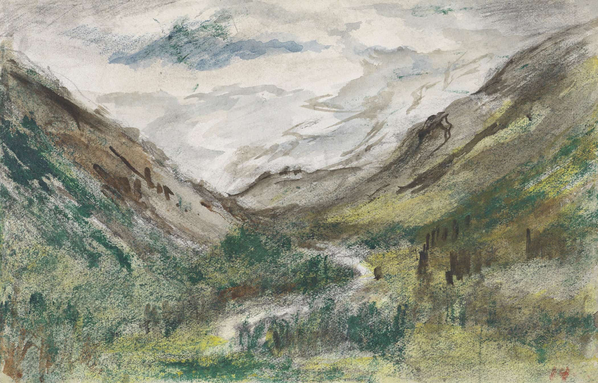Dal Met Begroeide Bergen  by Jozef Israels