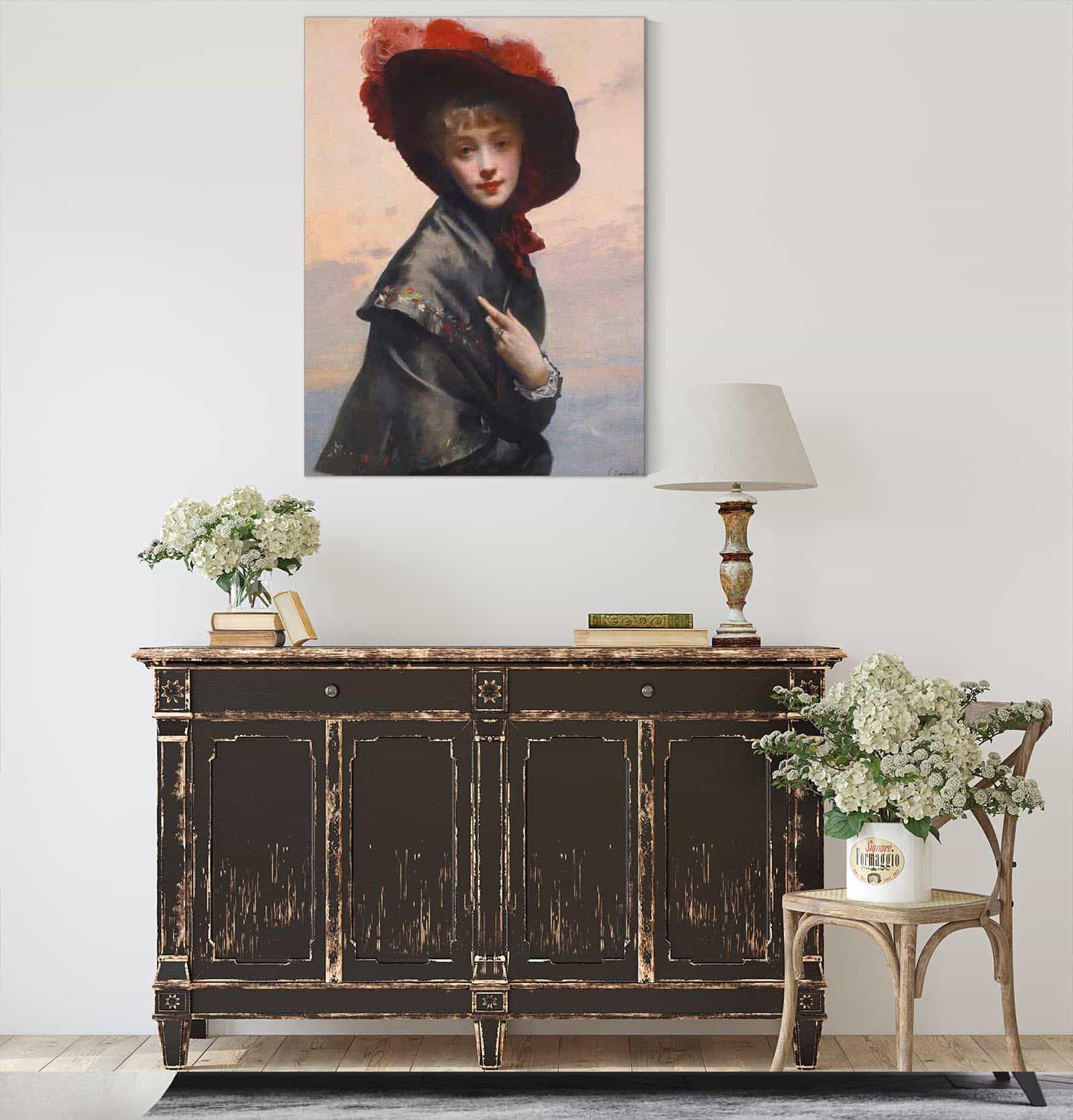 Dame Au Chapeau by Gustave Jean Jacquet