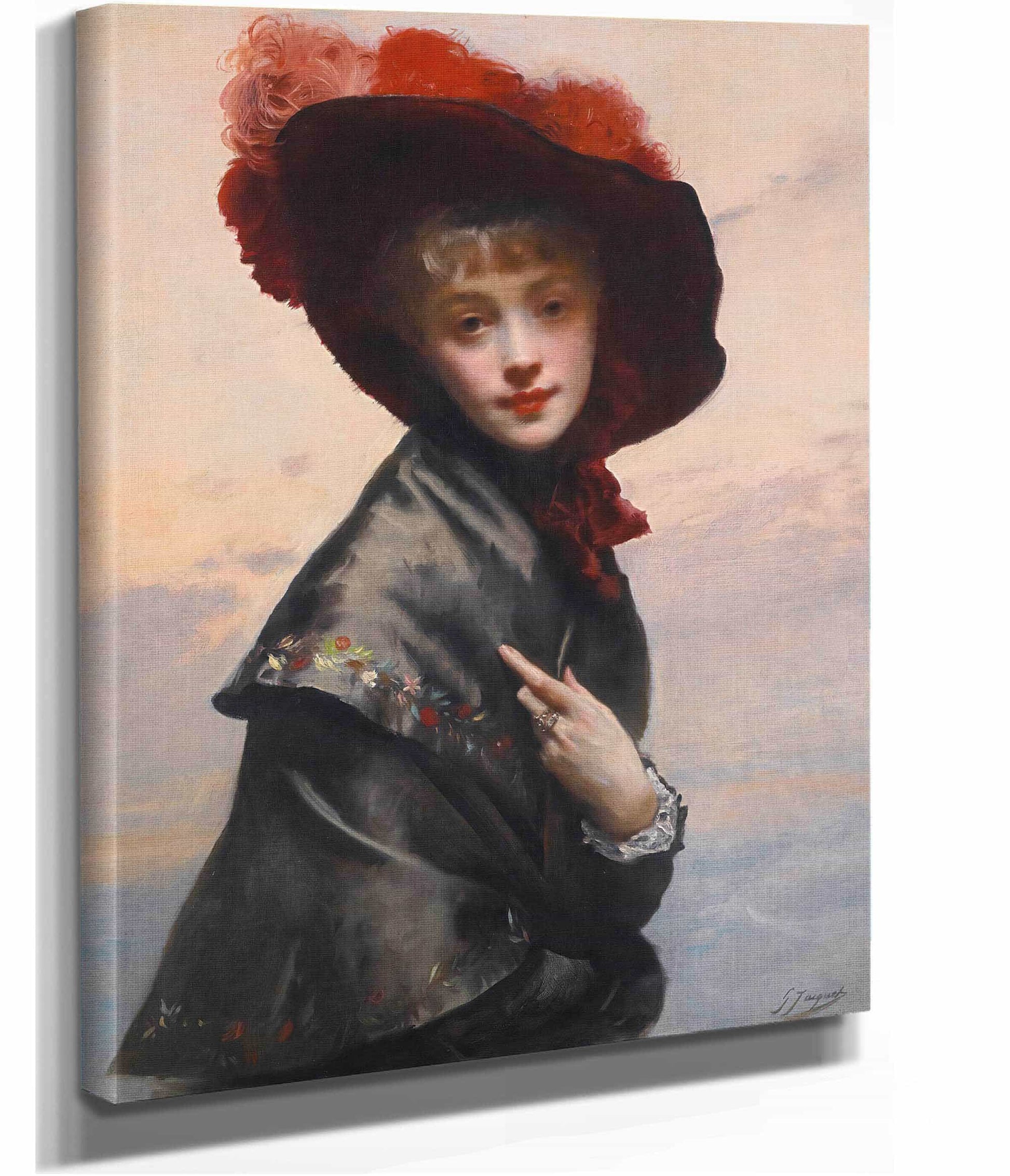Dame Au Chapeau by Gustave Jean Jacquet
