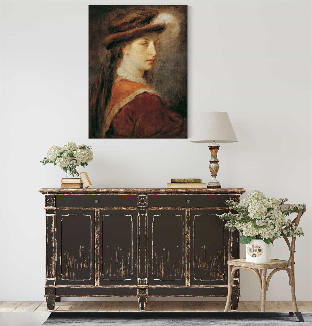 Dame Mit Federhut by Hans Canon