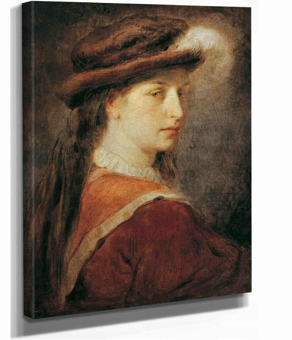 Dame Mit Federhut by Hans Canon