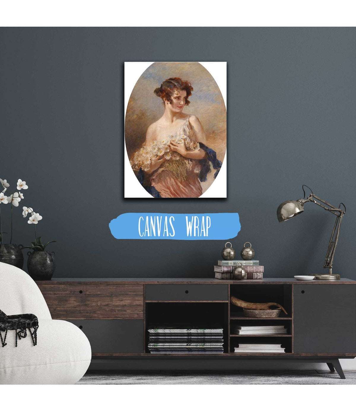 Dame Mit Margeritenstraub by Leopold Schmutzler