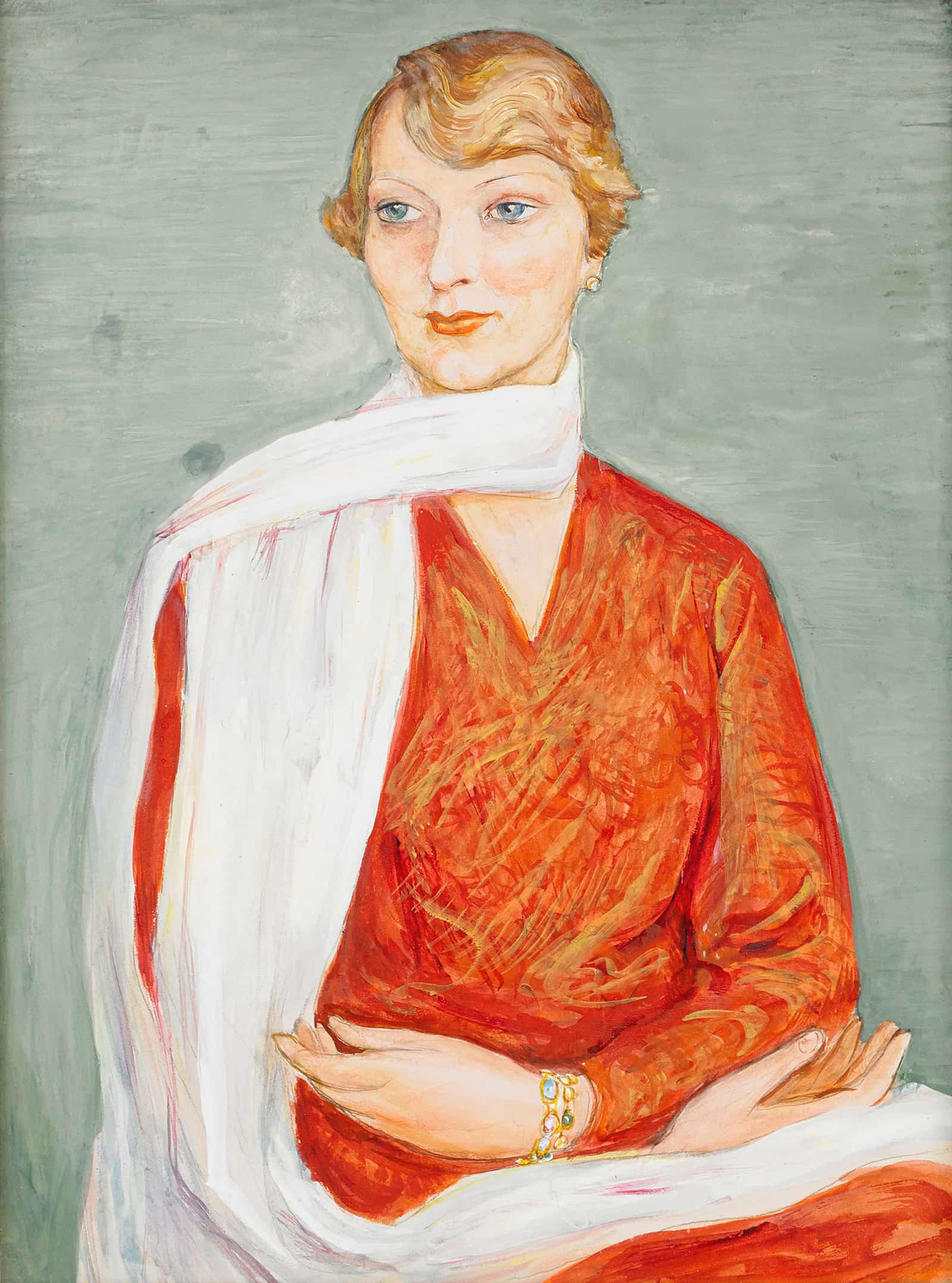 Damen Med Den Vita Sjalen by Nils Dardel