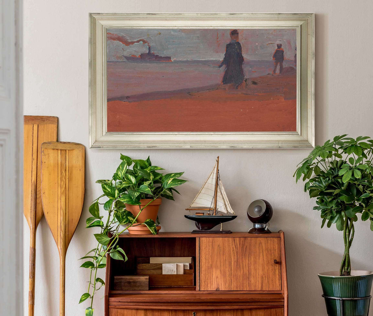 Dampfer Vom Strand Aus Gesehen by Egon Schiele