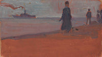 Dampfer Vom Strand Aus Gesehen by Egon Schiele