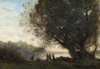 Dance Under The Trees At The Edge Of The Lake by Jean Baptiste Camille Corot