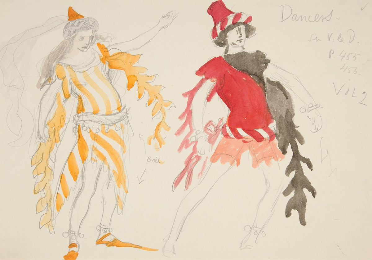 Dancers Costume Sketch For Henry Irvings Planned Production Of King Richard Ii by Edwin Austin Abbey