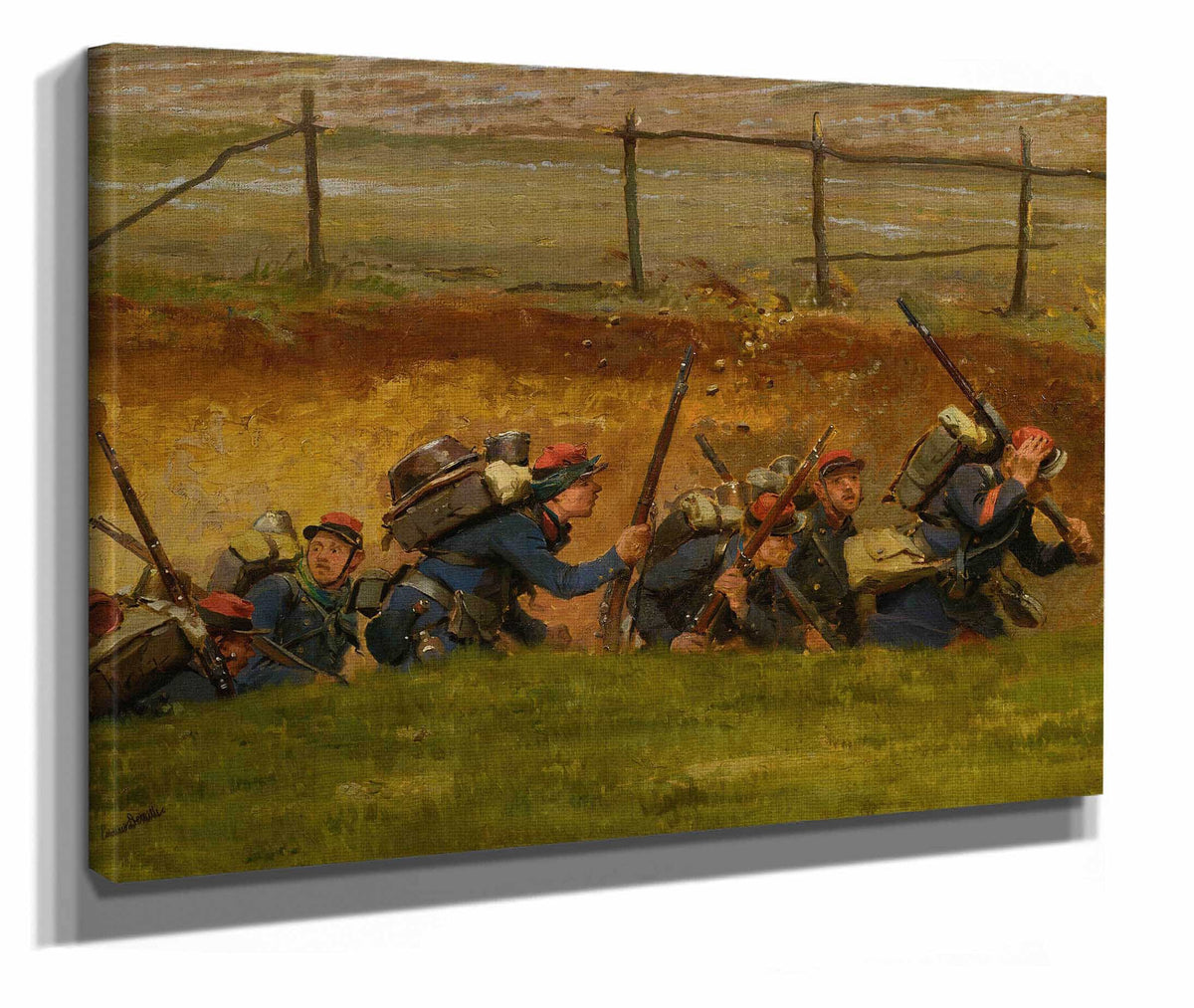 Dans Un Ravin Lignards by Jean Baptiste Edouard Detaille