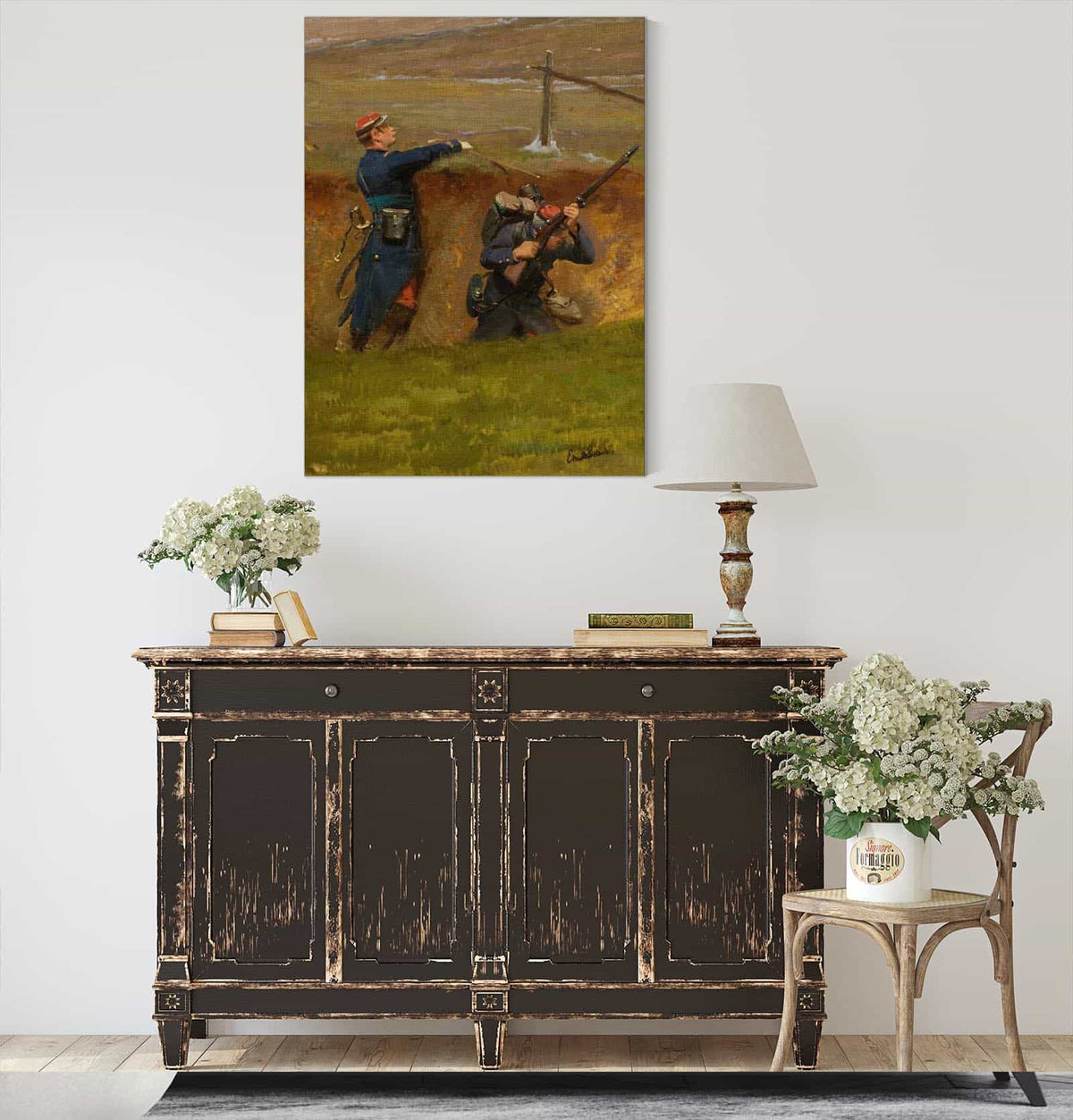 Dans Un Ravin Lignards by Jean Baptiste Edouard Detaille