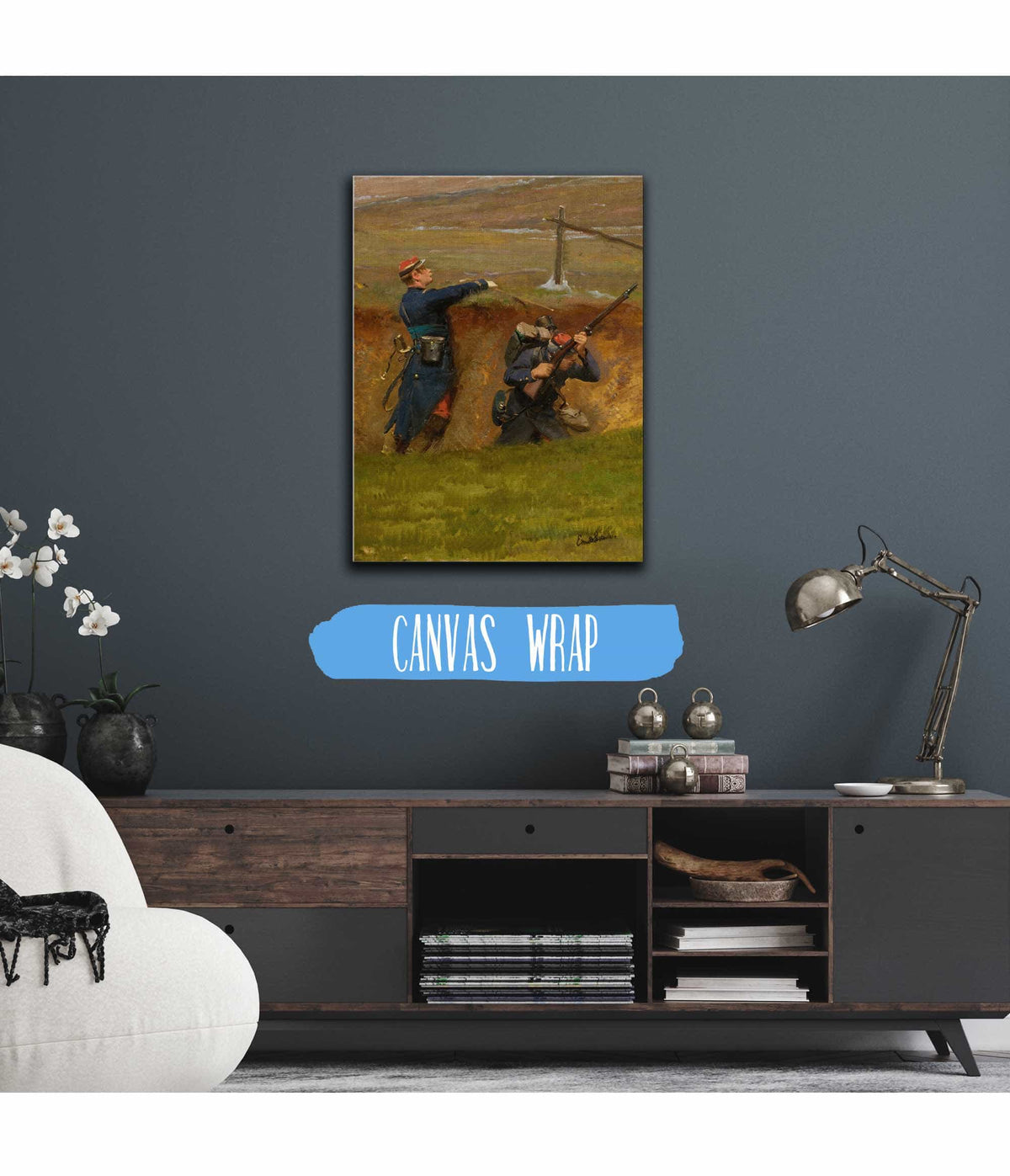 Dans Un Ravin Lignards by Jean Baptiste Edouard Detaille