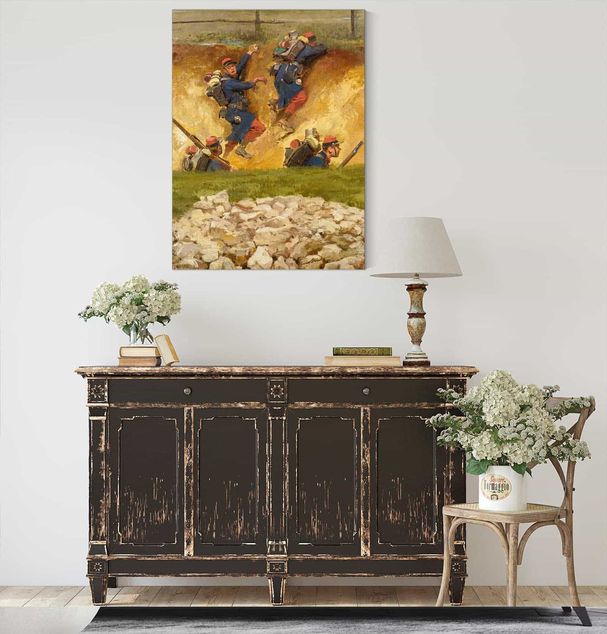 Dans Un Ravin Lignards by Jean Baptiste Edouard Detaille