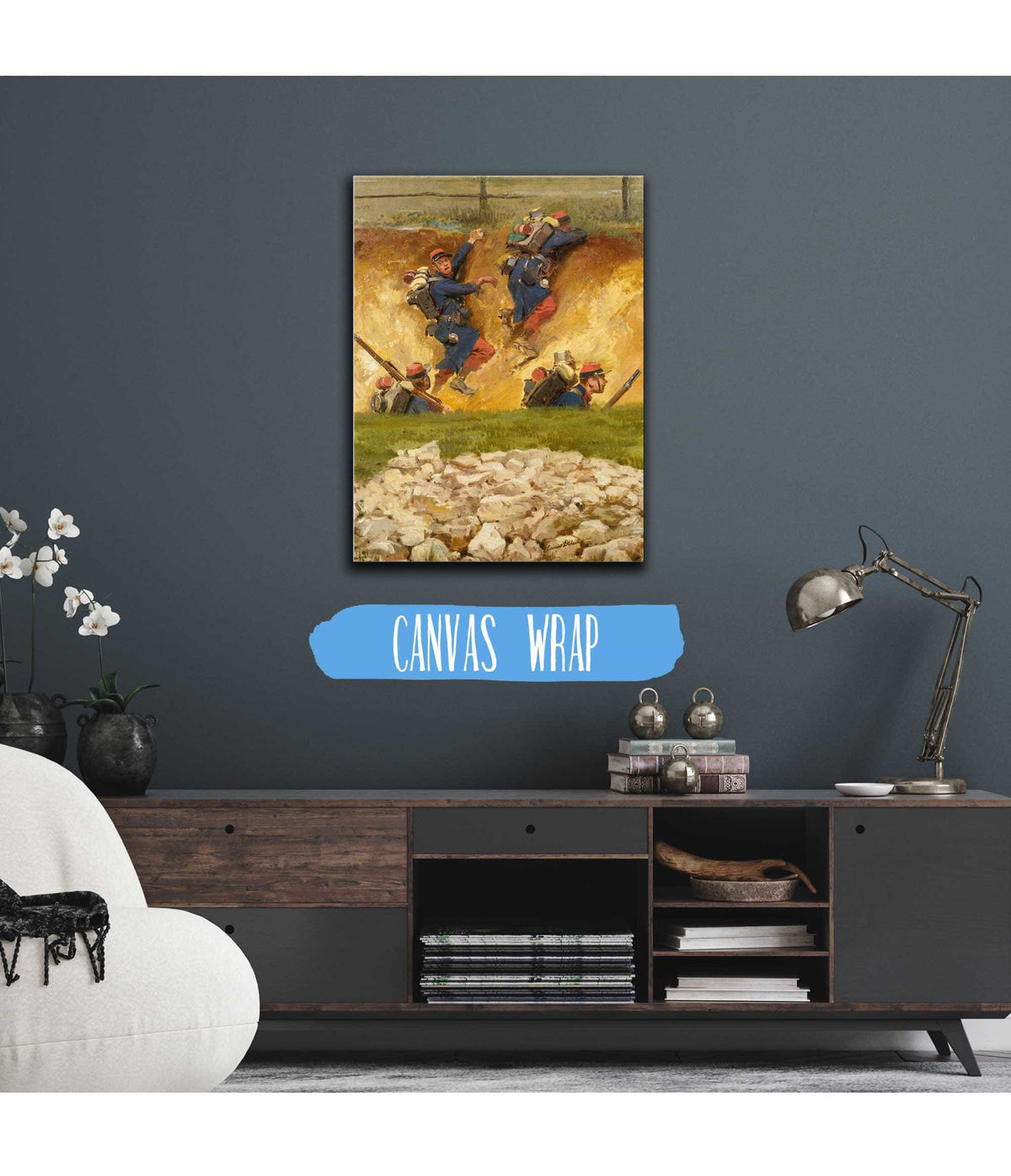 Dans Un Ravin Lignards by Jean Baptiste Edouard Detaille