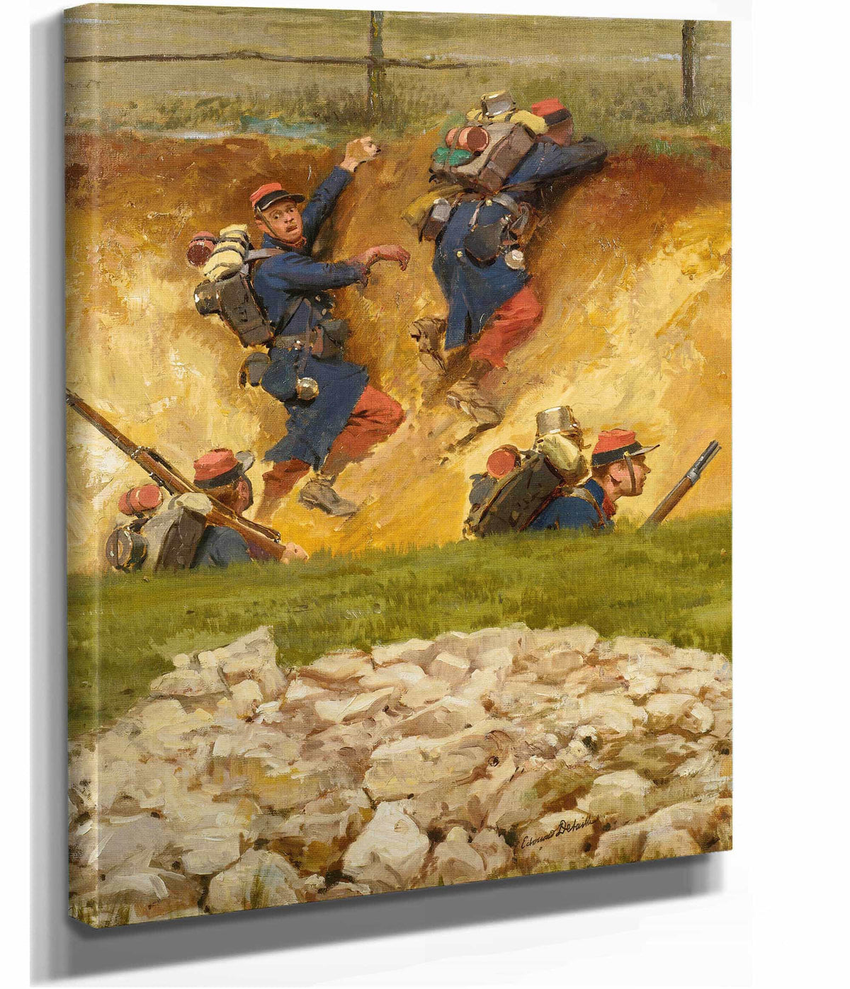 Dans Un Ravin Lignards by Jean Baptiste Edouard Detaille