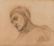 Dante Buste Dhomme Drape Tete Couverte De Trois Quart A Gauche by Pierre Puvis De Chavannes