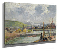 Darse De Peche Et Bassin Duquesne Dieppe Temps Gris Lumineux by Camille Pissarro
