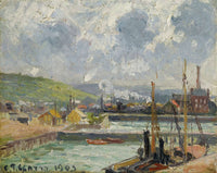 Darse De Peche Et Bassin Duquesne Dieppe Temps Gris Lumineux by Camille Pissarro