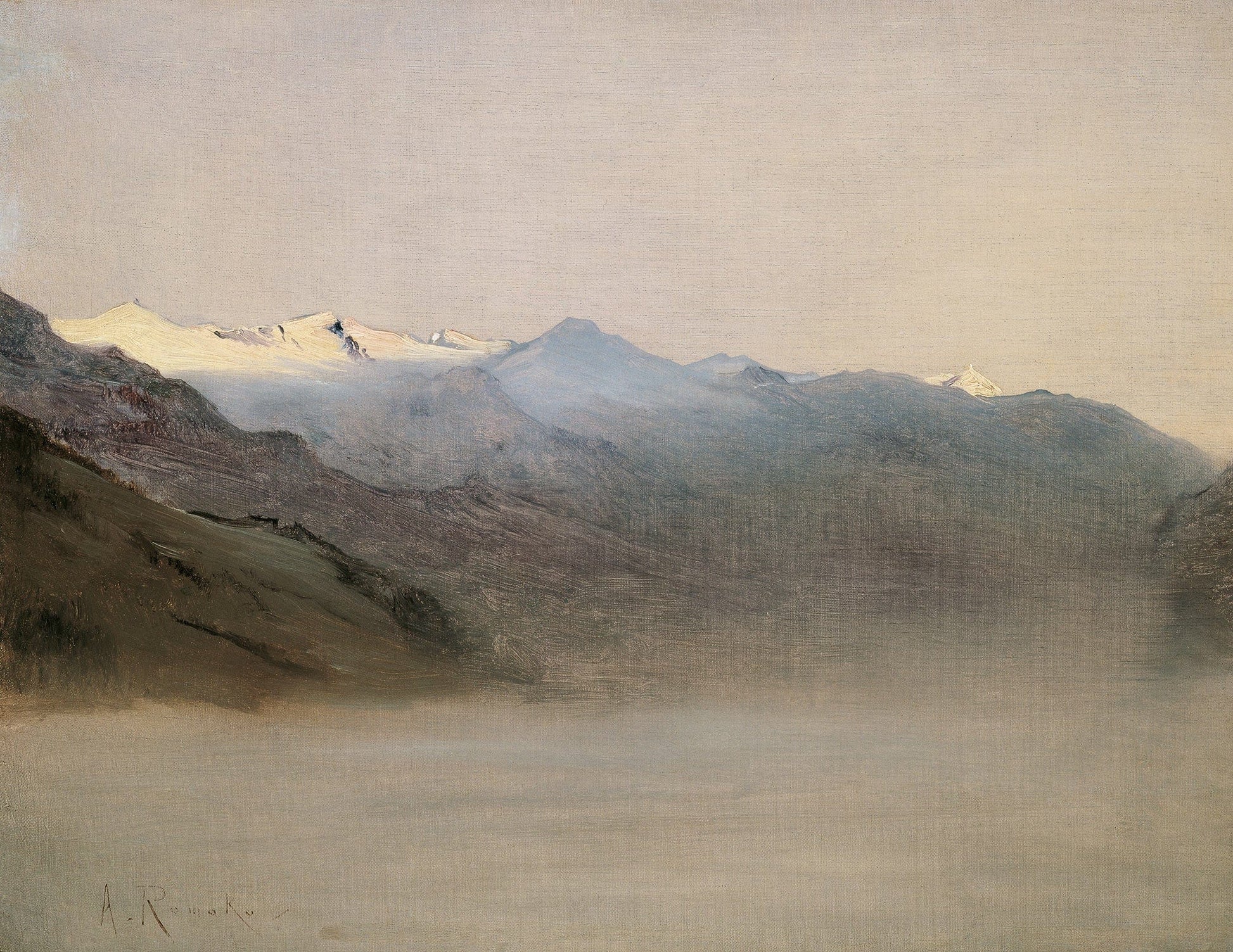 Das Gasteinertal Im Nebel by Anton Romako