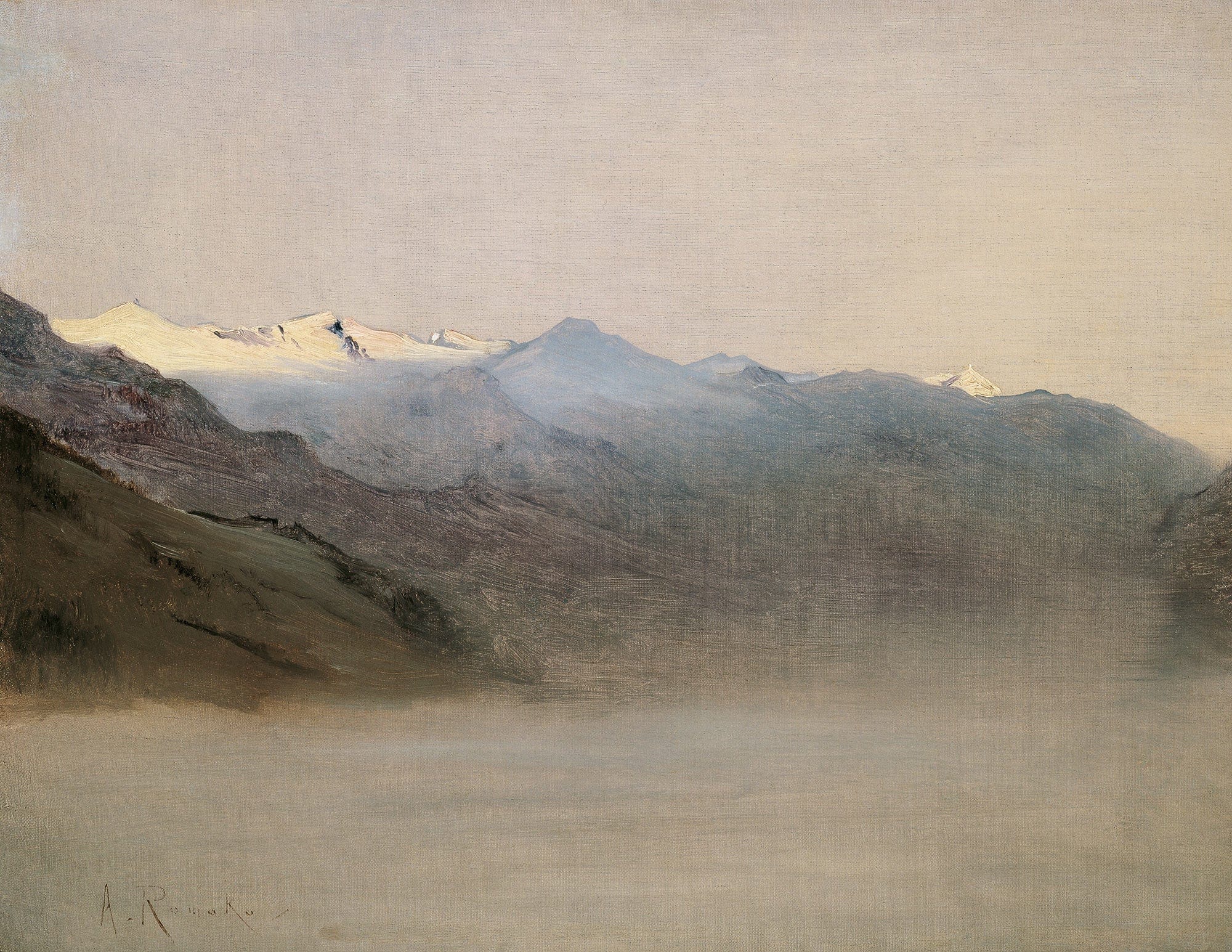 Das Gasteinertal Im Nebel by Anton Romako