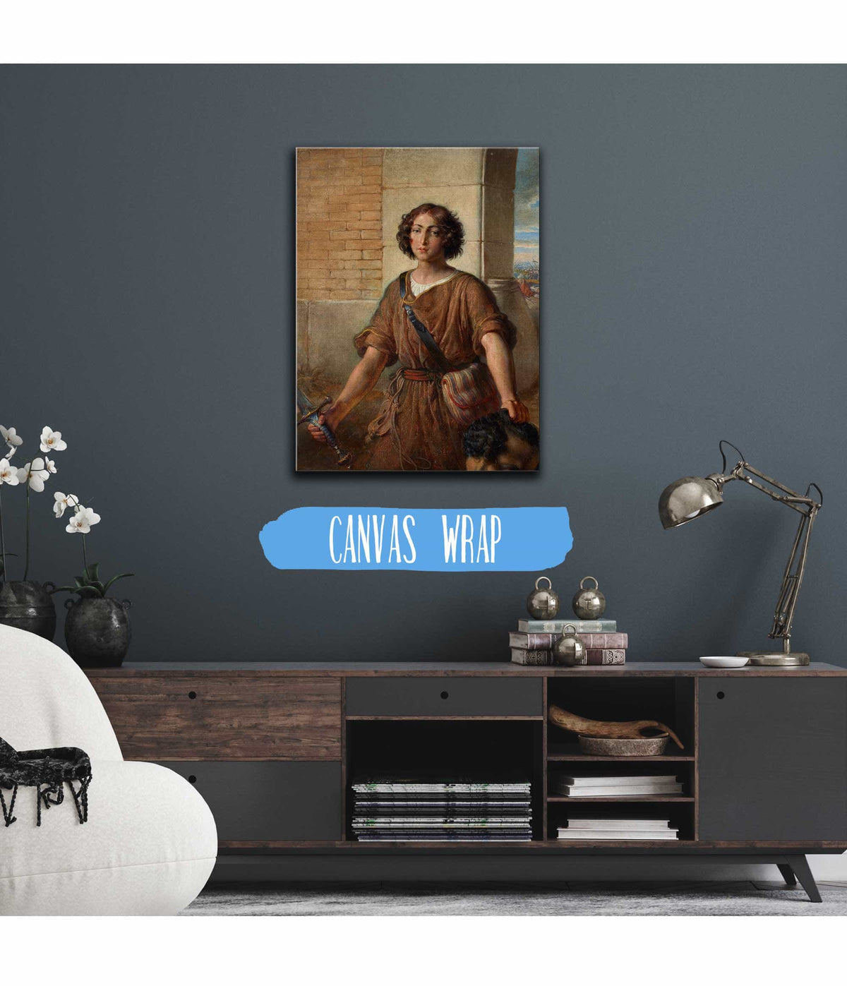 David With The Head Of Goliath Before by Johann Peter Krafft