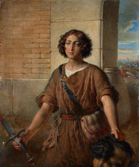 David With The Head Of Goliath Before by Johann Peter Krafft