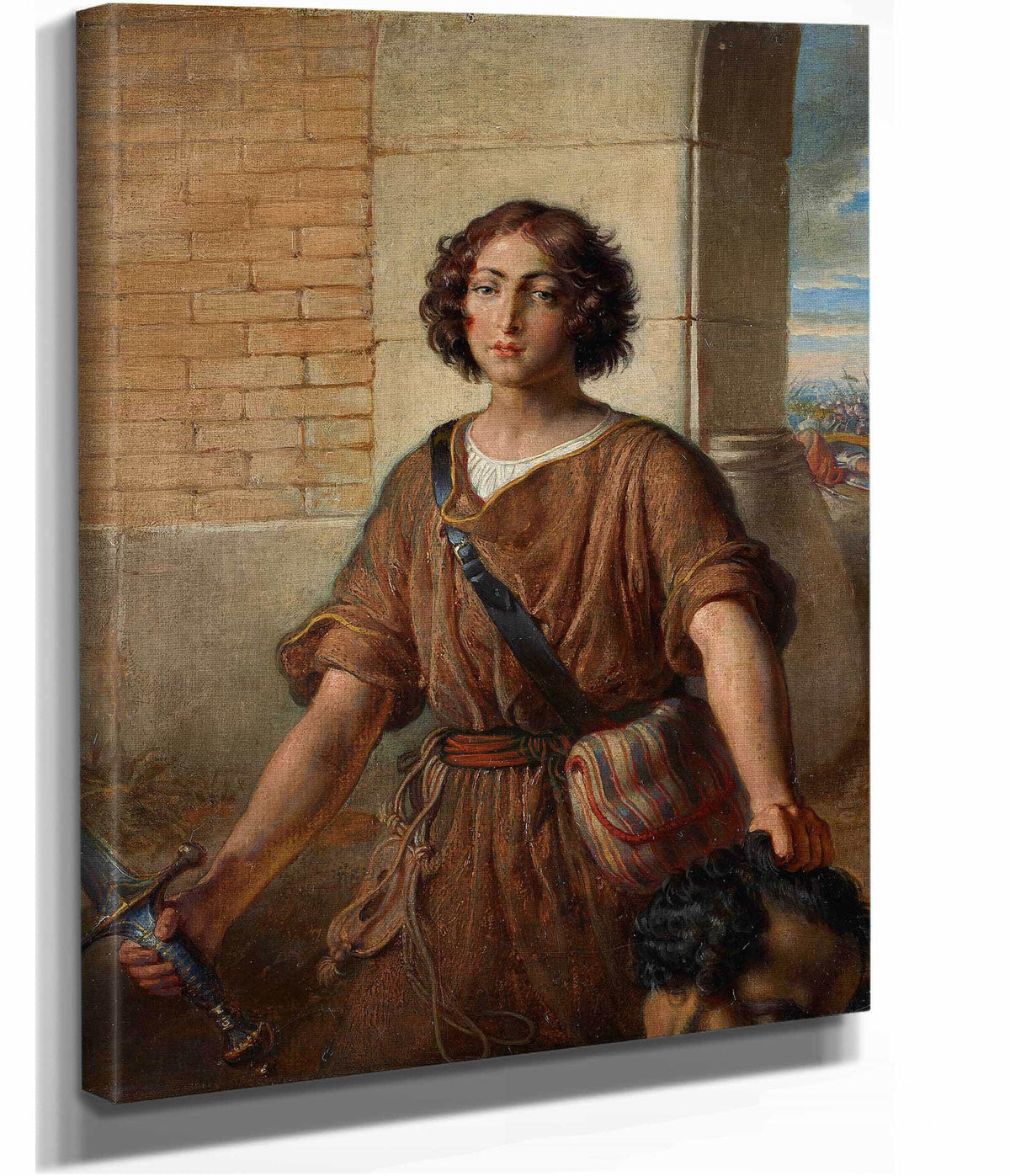 David With The Head Of Goliath Before by Johann Peter Krafft