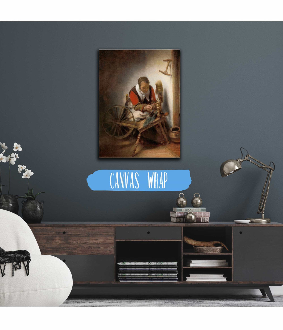 De Spinster  by Nicolaes Maes