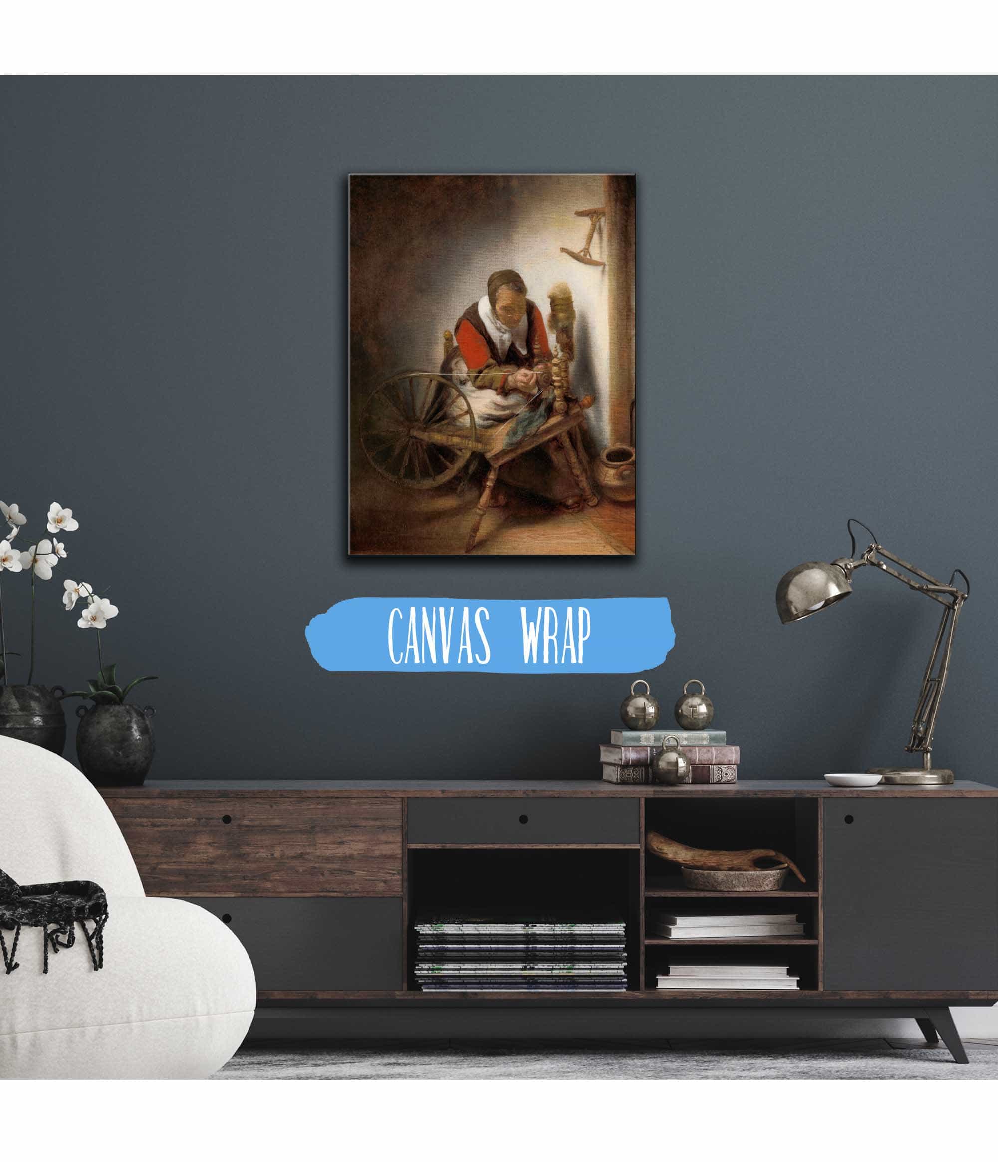 De Spinster  by Nicolaes Maes