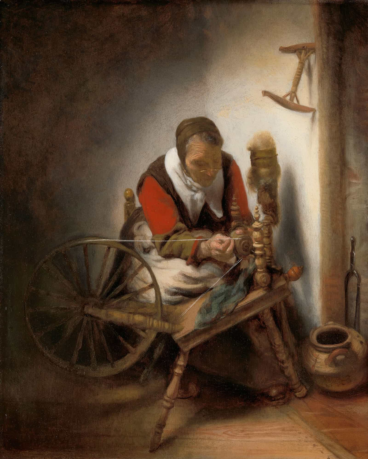 De Spinster  by Nicolaes Maes